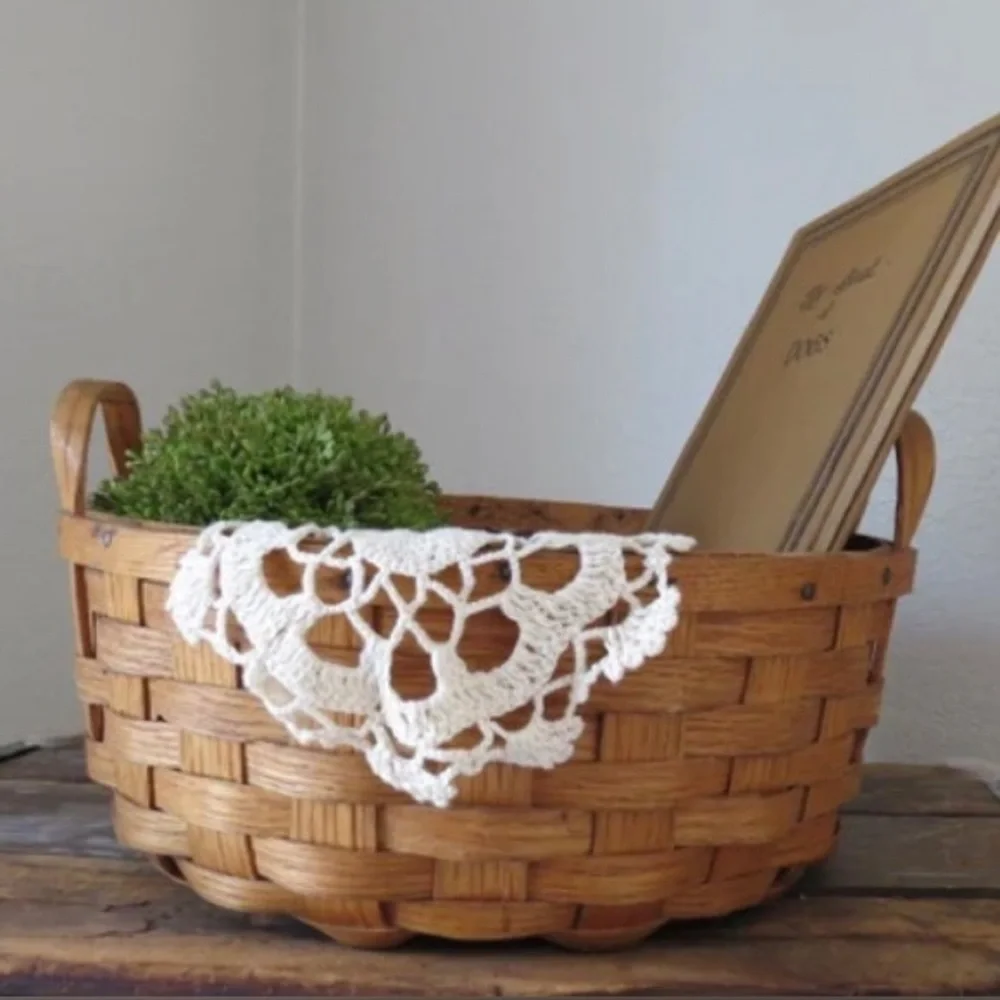 Round Woven Basket with Handles